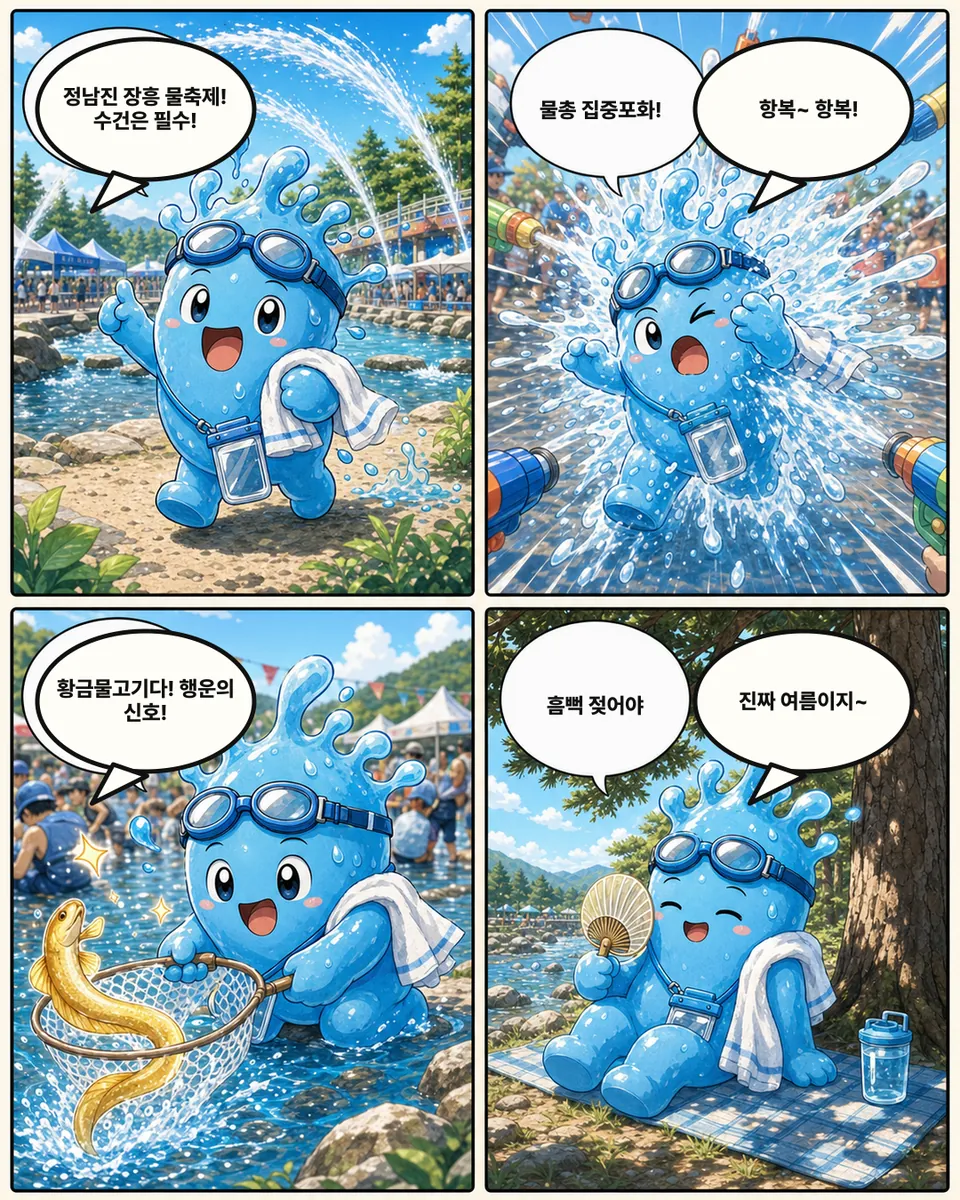 정남진장흥물축제 네 컷 만화