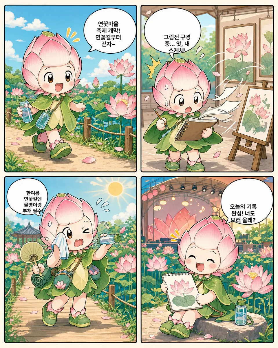 안심창조밸리 연꽃마을 축제 네 컷 만화
